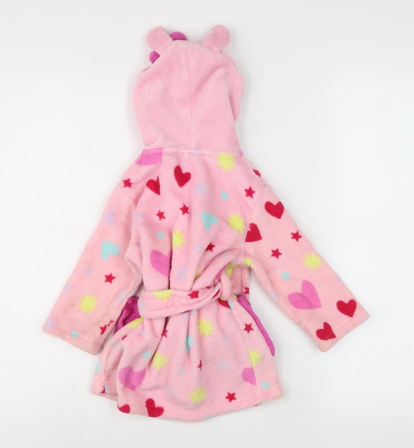 Peppa Pig Girls Pink Fleece Robe, 1/2 Years, Hooded Graphic Print