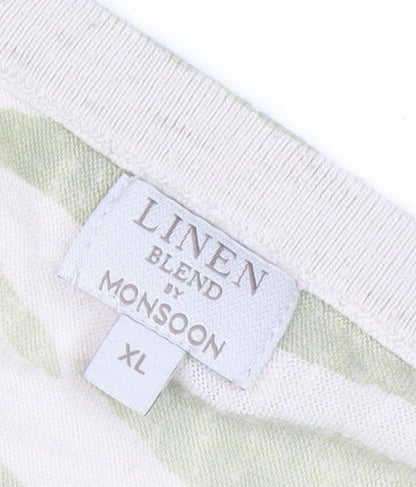 Womens UK Size XL Monsoon Green Cropped T-Shirt