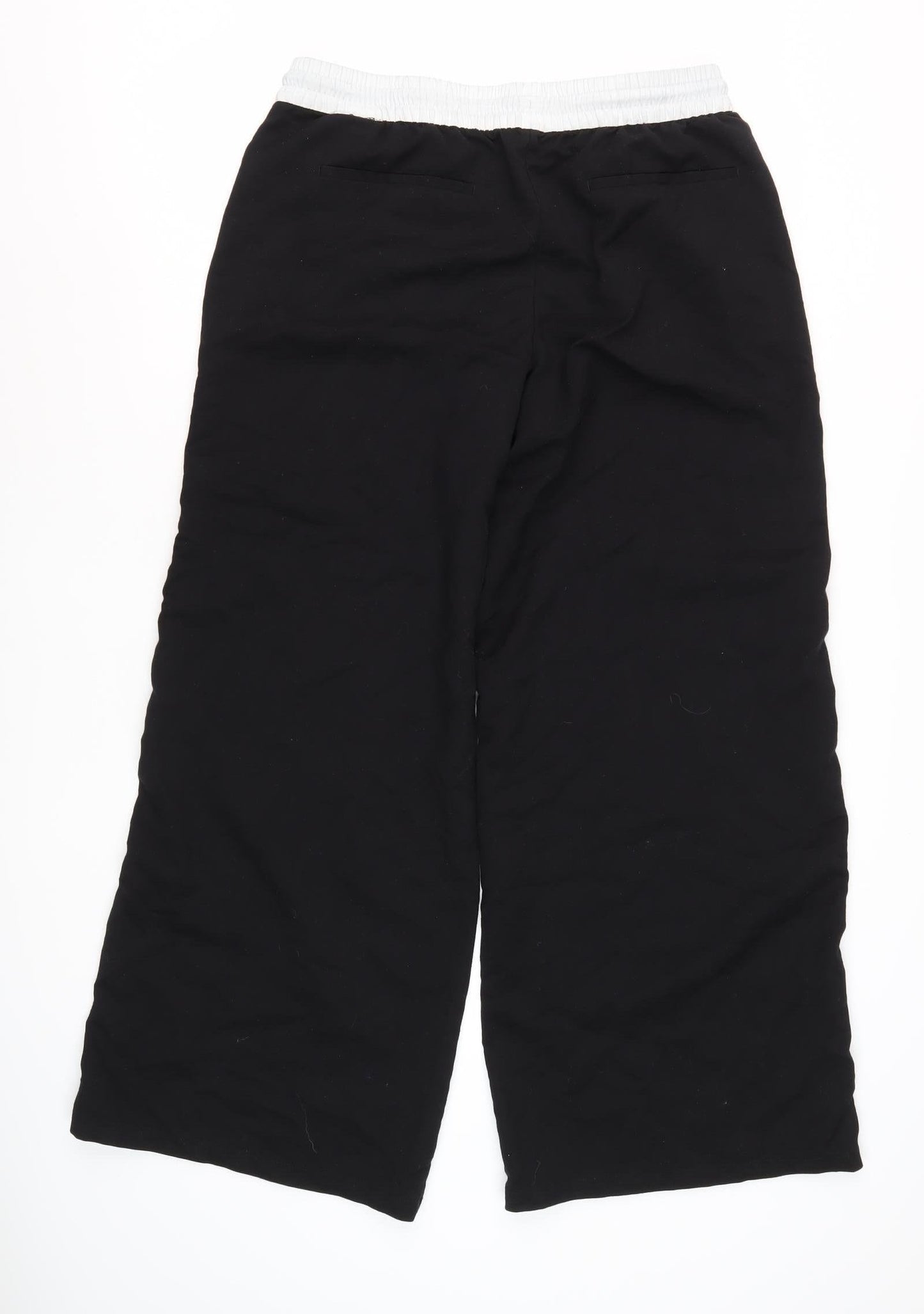 Unisex Adultss UK Size M Divided Relaxed Fit Jogger Black Trousers