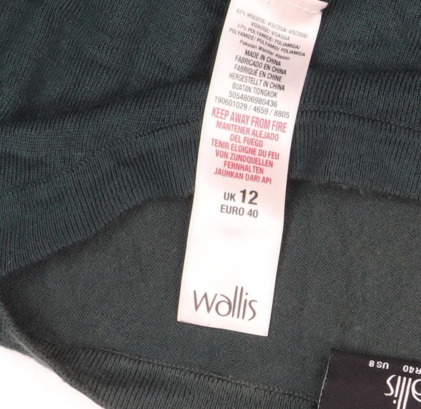 Womens UK Size 12 Wallis Green  Jumper