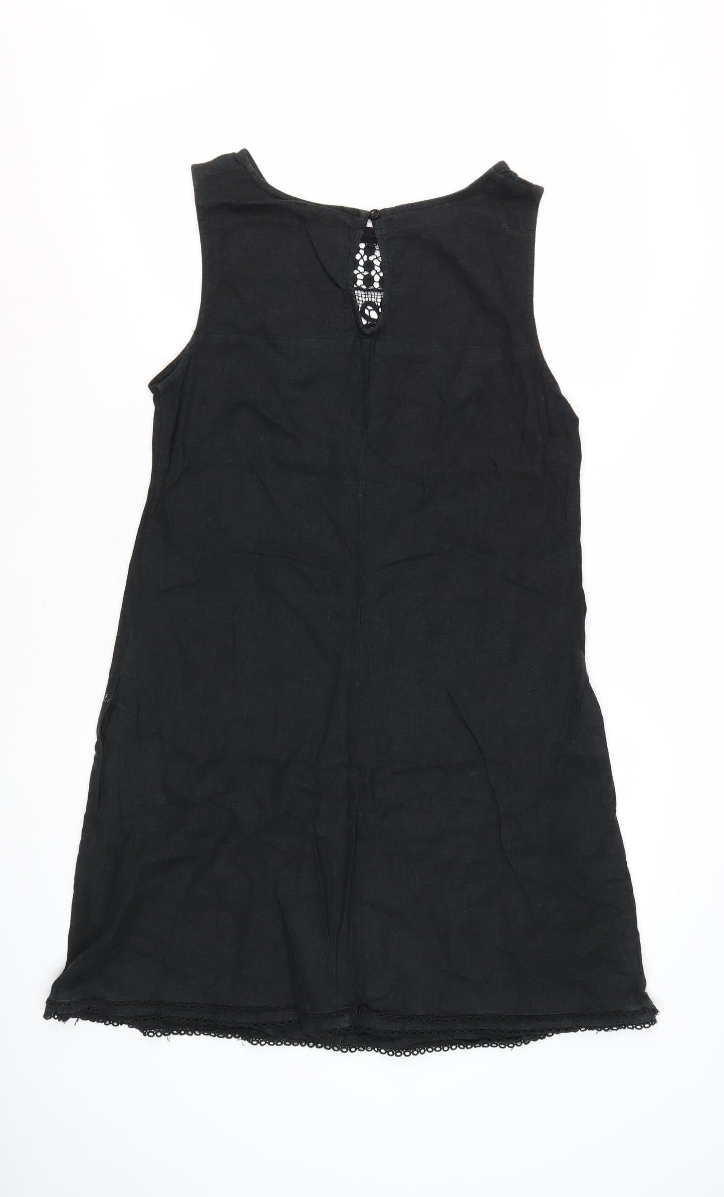 Next Women's Black Sleeveless Cotton Blend Shift Dress