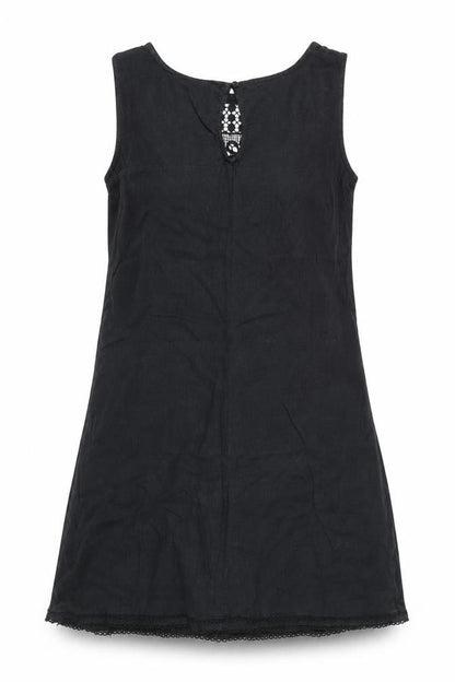 Next Women's Black Sleeveless Cotton Blend Shift Dress