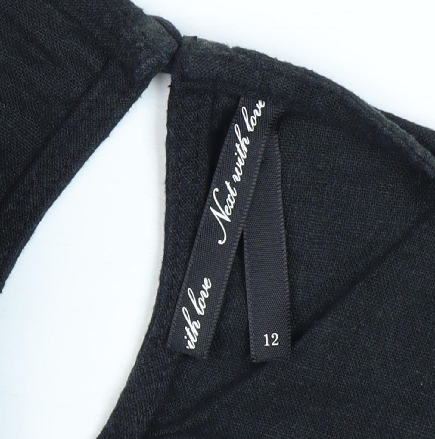 Next Women's Black Sleeveless Cotton Blend Shift Dress