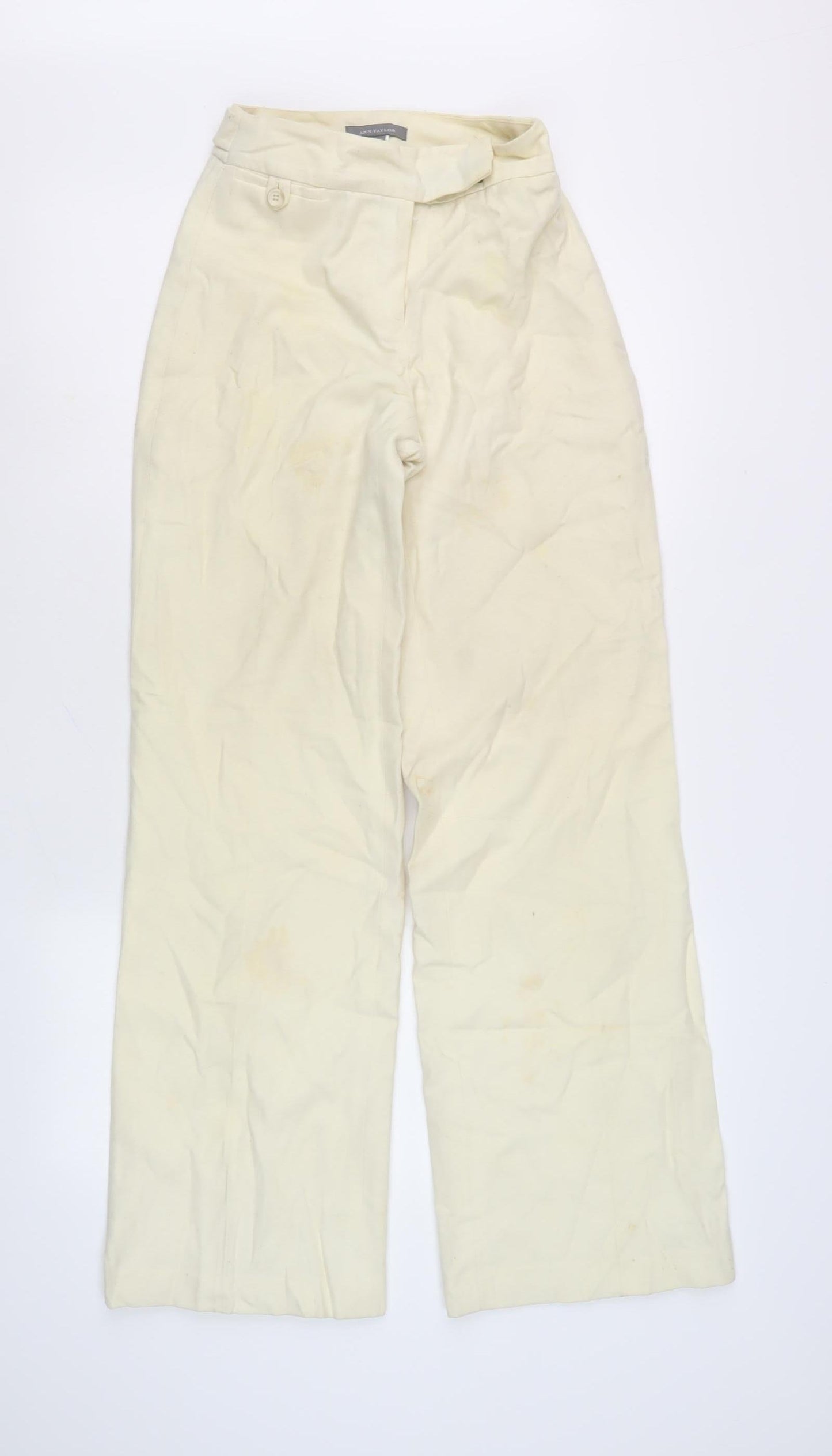 Ann Taylor Women's Ivory Wide-Leg Trousers, Size O