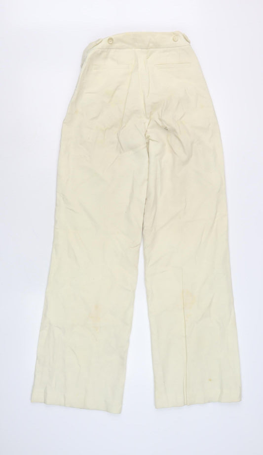 Ann Taylor Women's Ivory Wide-Leg Trousers, Size O