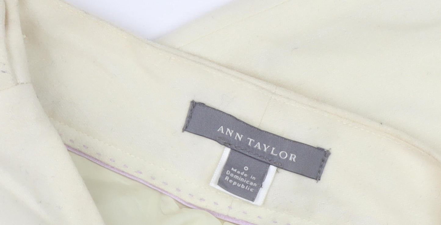 Ann Taylor Women's Ivory Wide-Leg Trousers, Size O