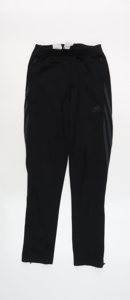 Adidas Boys' Black Track Pants, 12Y, Breathable & Stylish