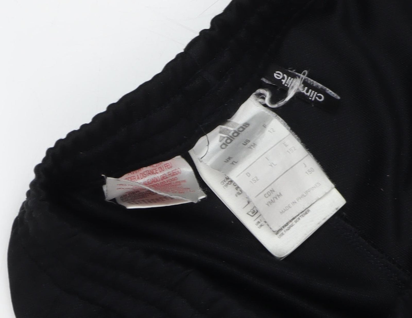 Adidas Boys' Black Track Pants, 12Y, Breathable & Stylish