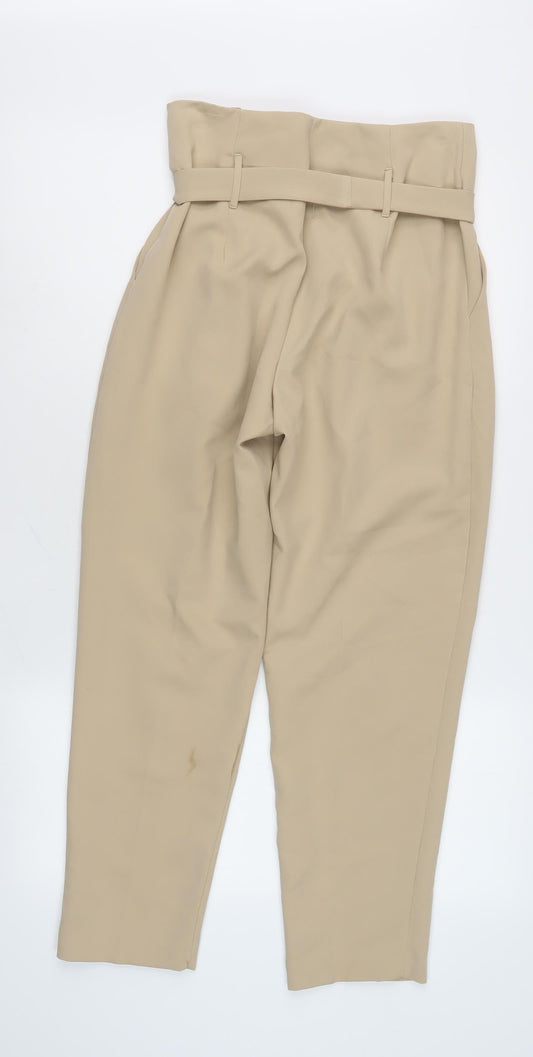 New Look Women's Beige Petite Paperbag Trousers