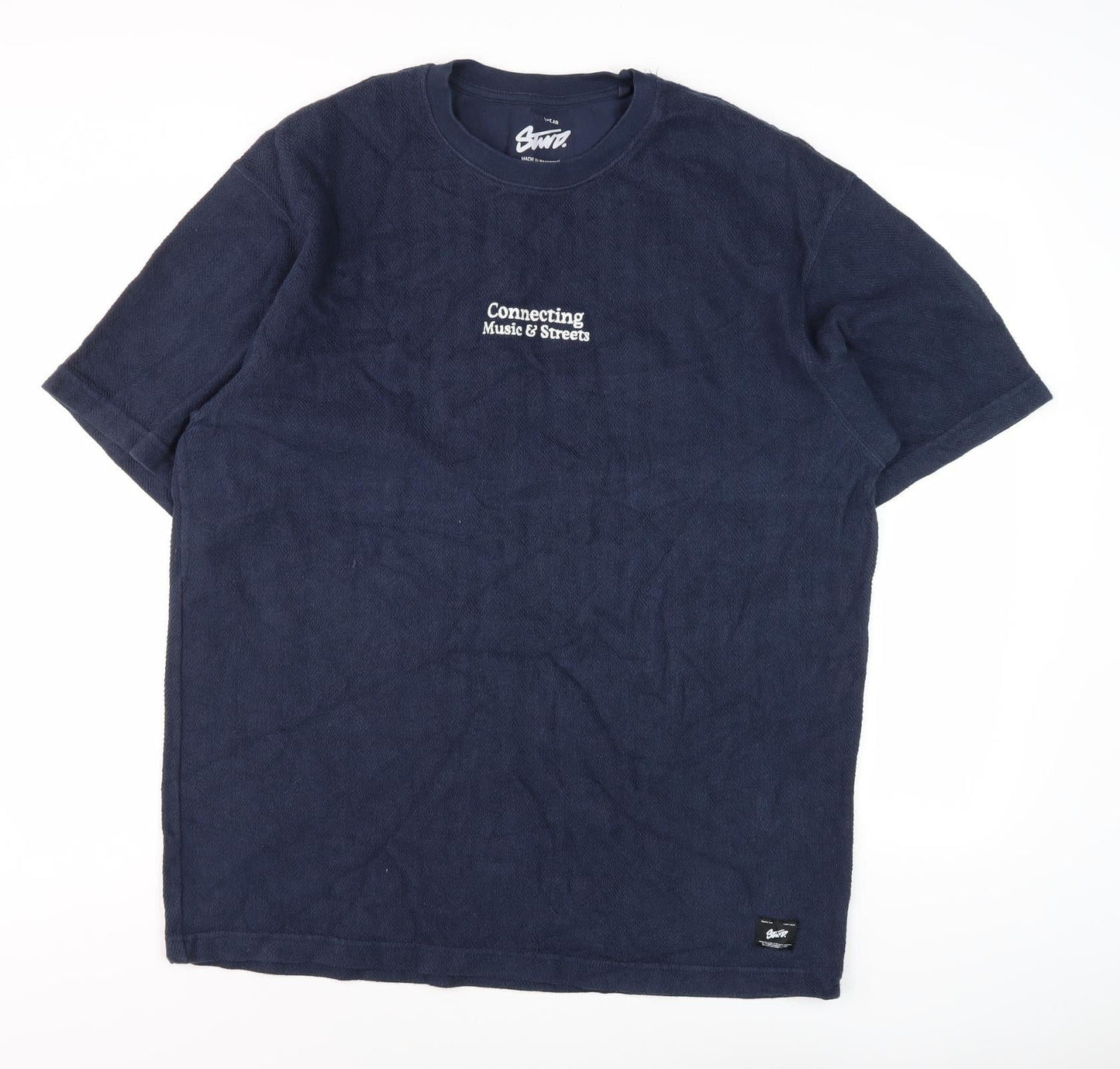 STWD Men's XL Blue Music Logo T-Shirt