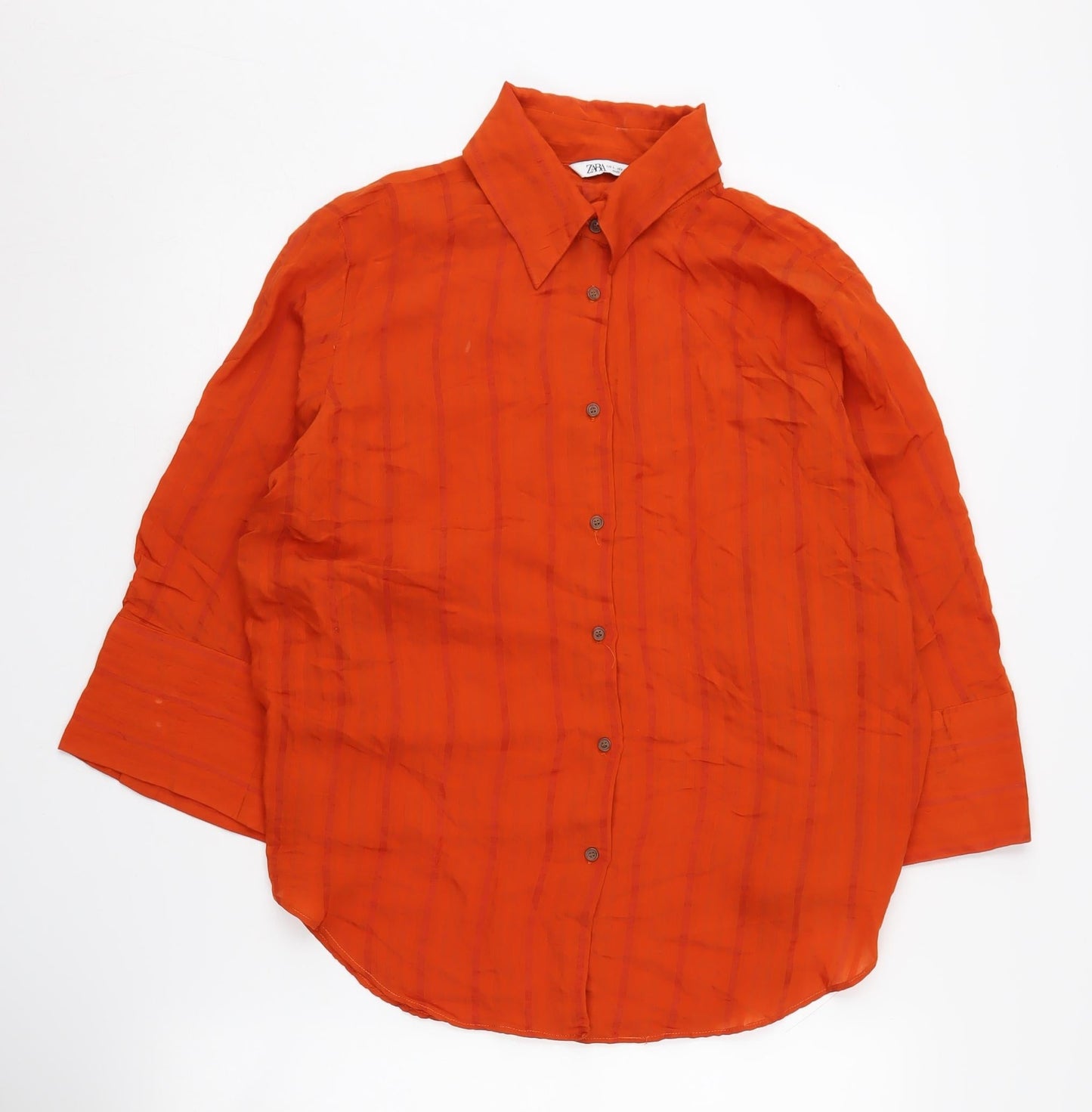 Womens UK Size 12 Zara Orange  Button-Up