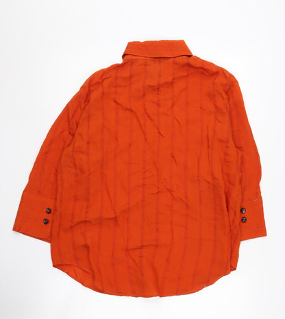 Womens UK Size 12 Zara Orange  Button-Up