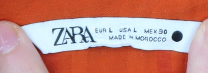 Womens UK Size 12 Zara Orange  Button-Up
