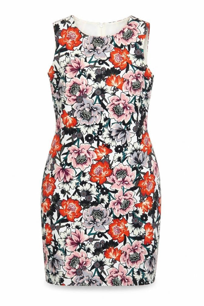 Warehouse Women's Floral Pencil Dress Size 10 Multicoloured