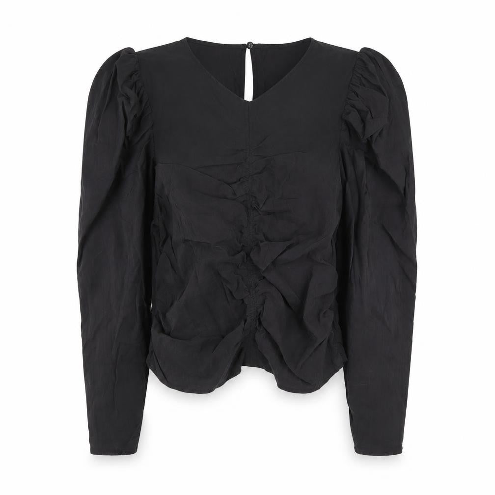 Womens UK Size 10 H&M Black Basic Blouse