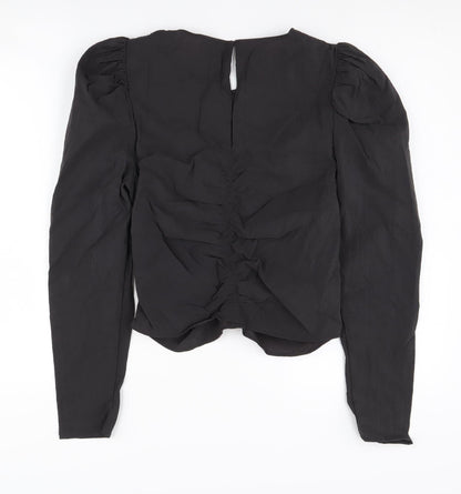Womens UK Size 10 H&M Black Basic Blouse