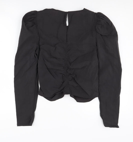 Womens UK Size 10 H&M Black Basic Blouse
