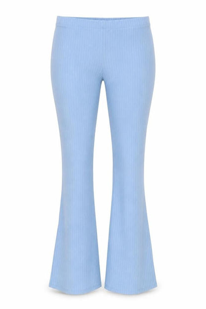 Front view of ASOS Design Women's Blue Petite Stripe Leggings, size 12