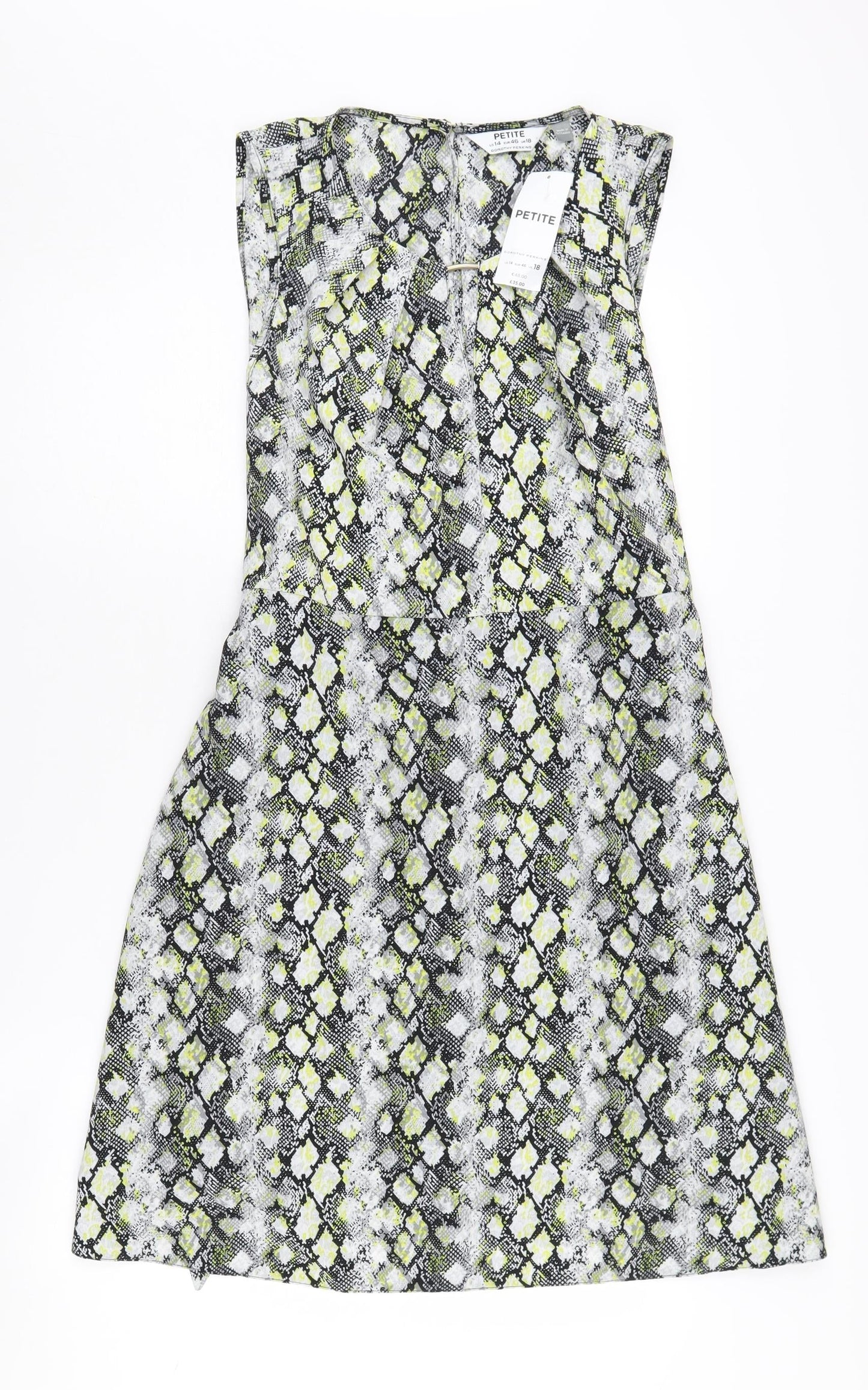 Dorothy Perkins Petite Animal Print Dress - Multicoloured - Size 18