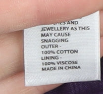 Monsoon Women's Purple 3/4 Sleeve Crochet Shift Dress