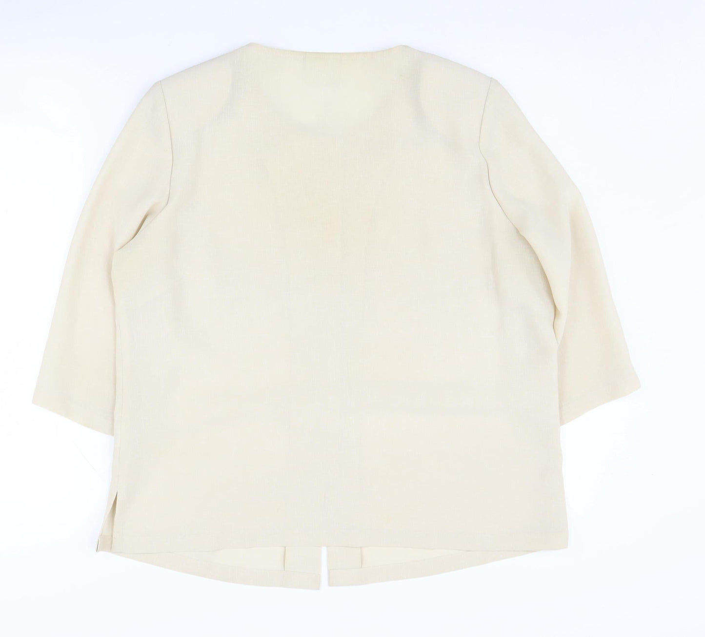 Eastex Women's Beige Blazer UK 14, Polyester, 3/4 Sleeve