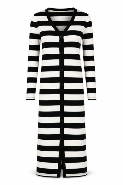 Lipsy Women's Black Striped Cardigan Dress UK 6