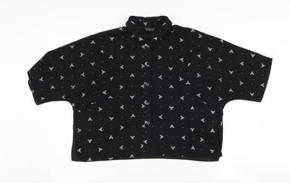 Womens UK Size 8 Topshop Black  Button-Up