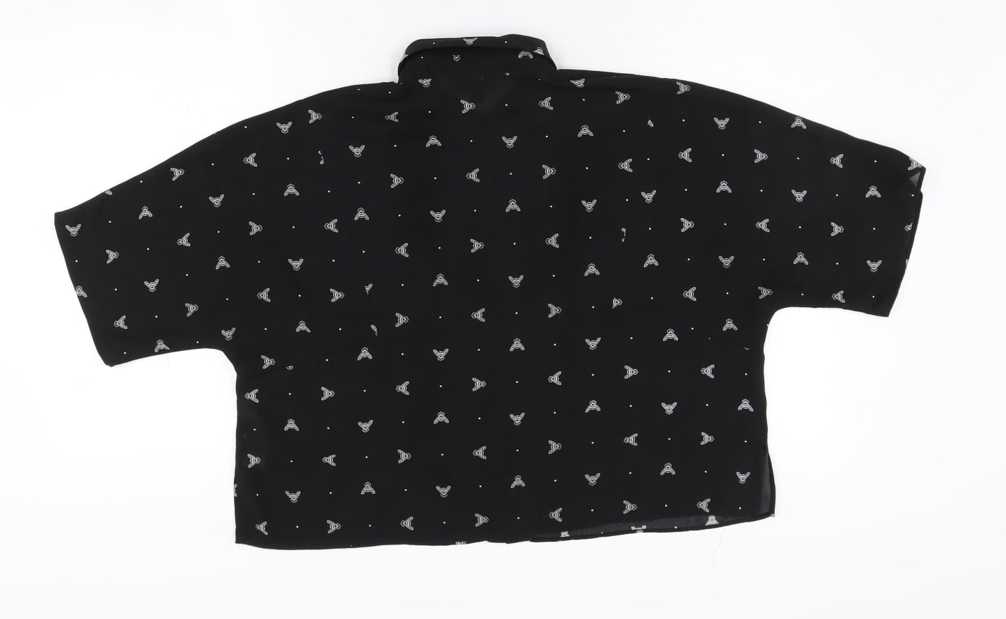 Womens UK Size 8 Topshop Black  Button-Up