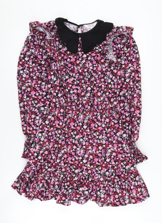 Miss Selfridge Petites Floral Collared Dress Size 8