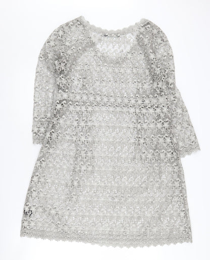 Mint Velvet Women's Grey Lace Dress - Size 16