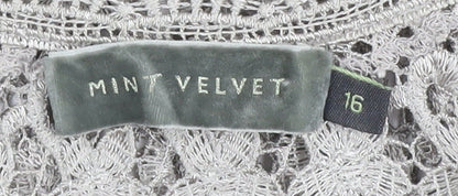 Mint Velvet Women's Grey Lace Dress - Size 16