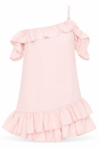NA-KD Pink One Shoulder Asymmetric Dress Size 10