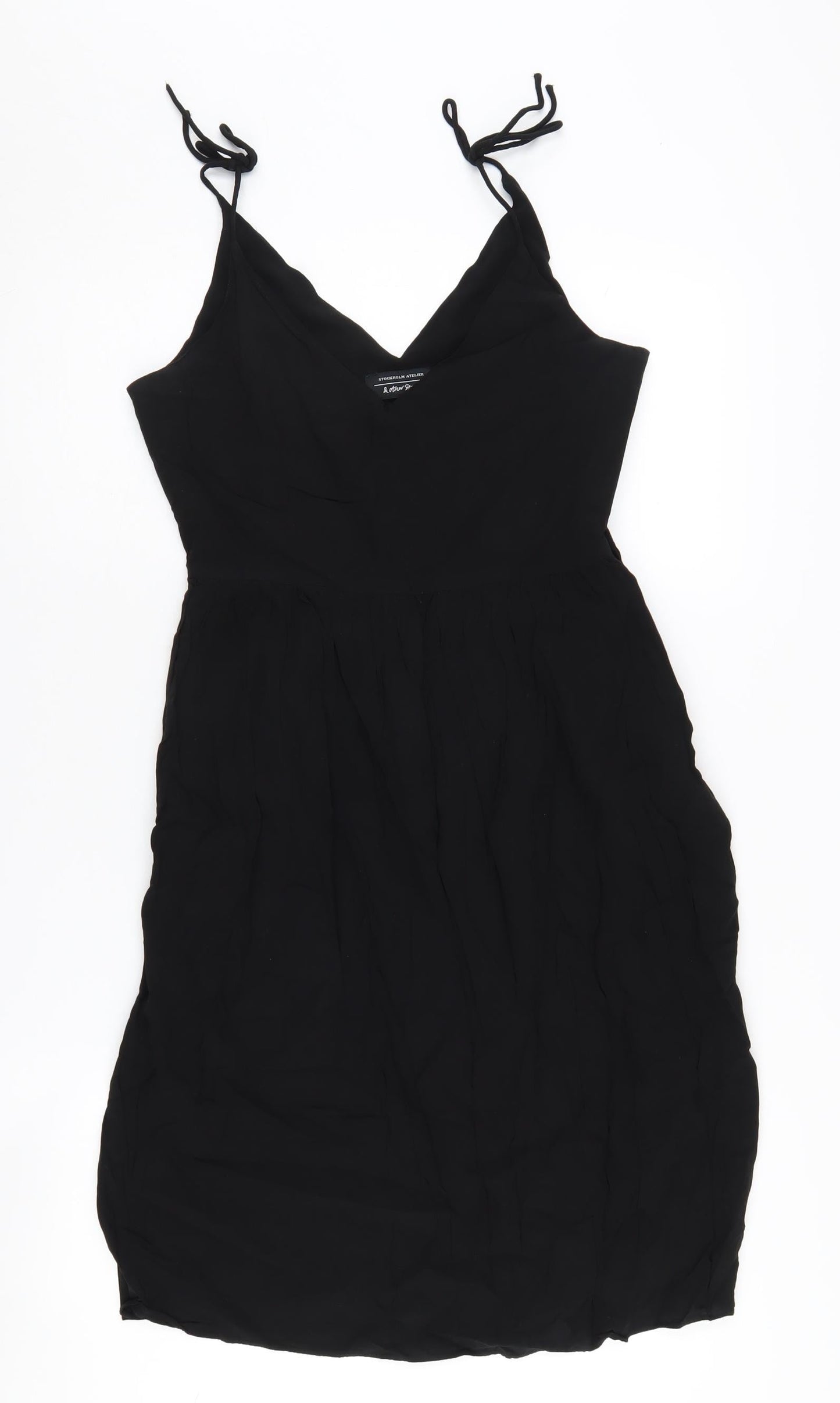 & Other Stories Women's Black V-Neck Strappy Dress Size 8