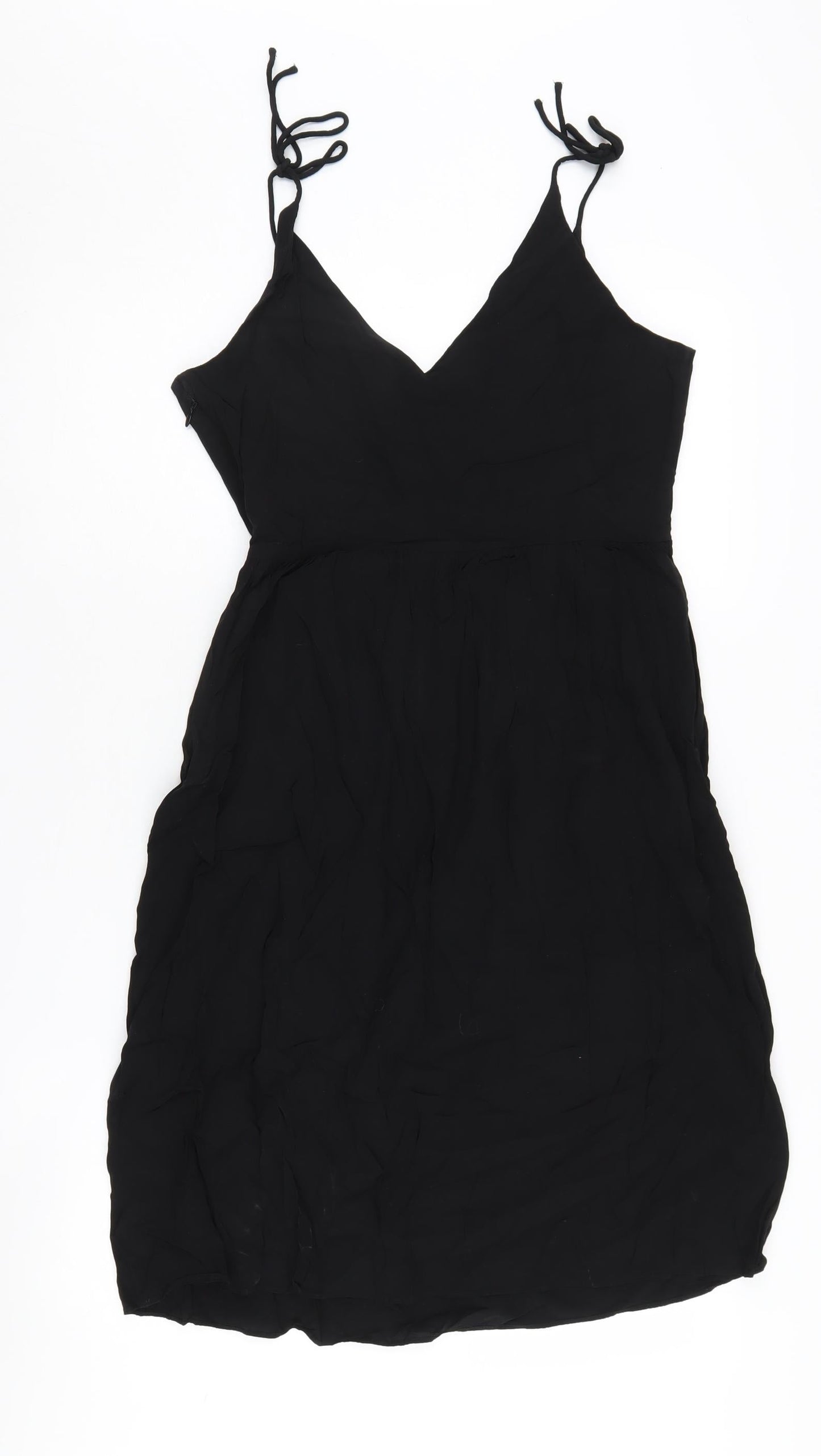& Other Stories Women's Black V-Neck Strappy Dress Size 8
