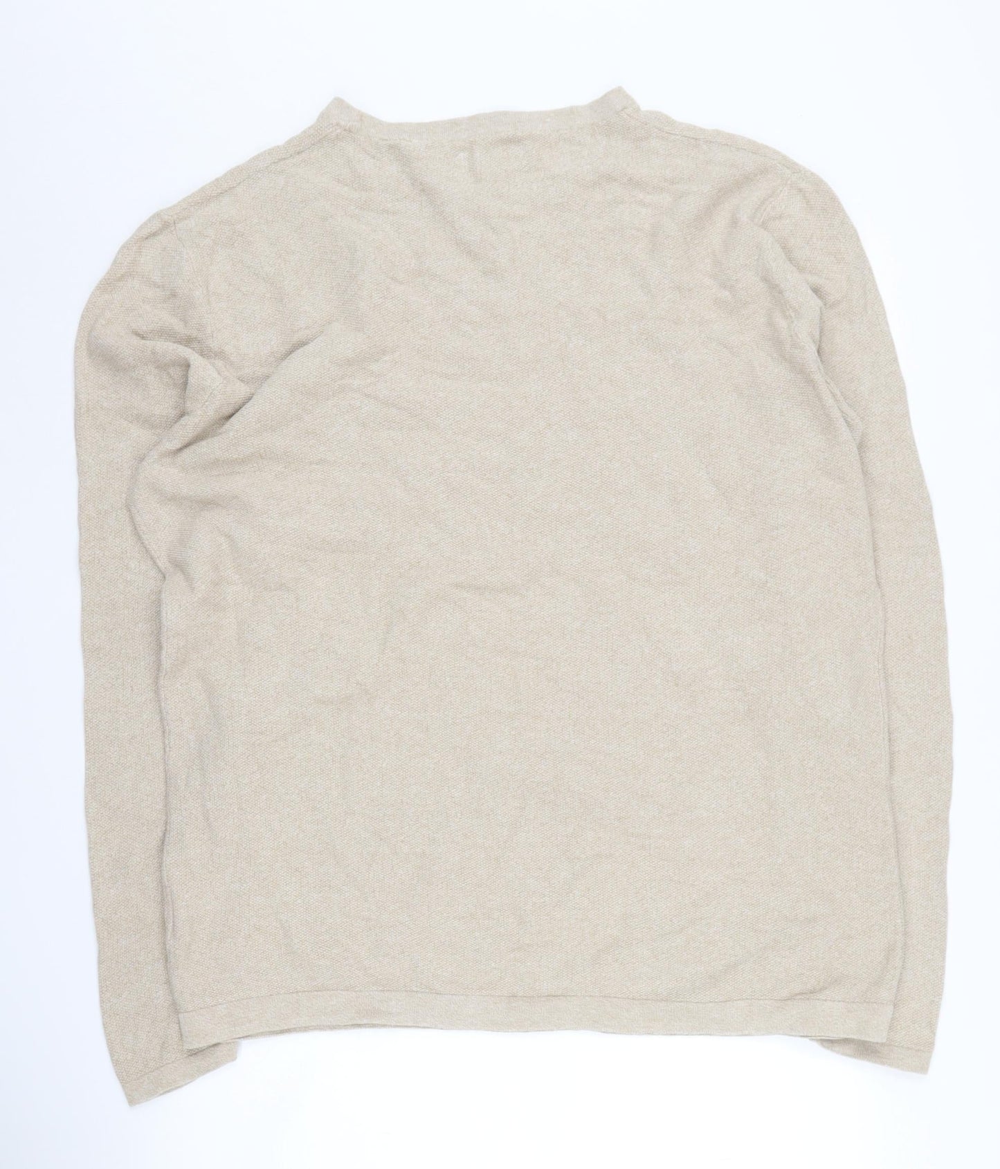 Jack & Jones Men's Beige 2XL Cotton Pullover Jumper