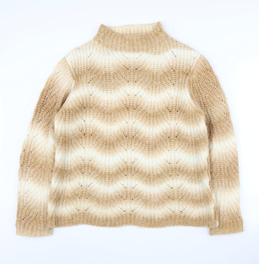 Damart Women's Beige High Neck Pullover Jumper L