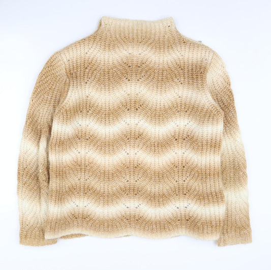 Damart Women's Beige High Neck Pullover Jumper L