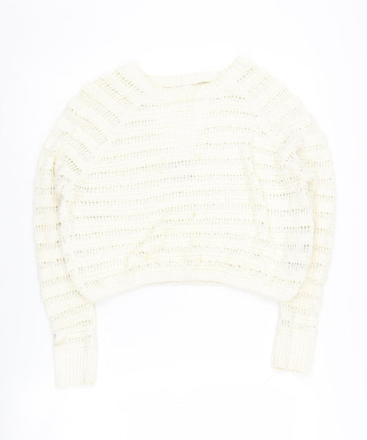 Womens UK Size XS Hollister Ivory Pullover Jumper