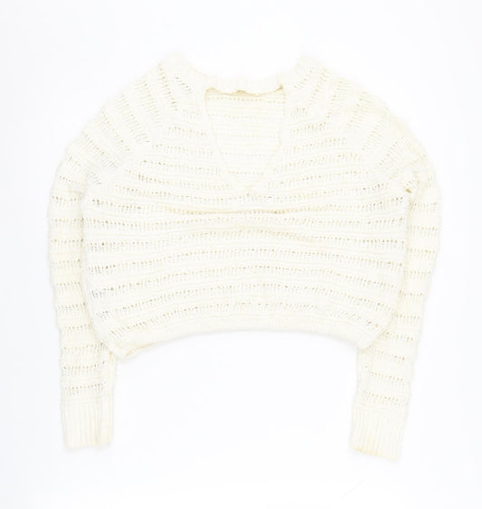 Womens UK Size XS Hollister Ivory Pullover Jumper
