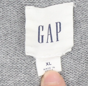 GAP Men's Grey Striped Pullover Jumper XL