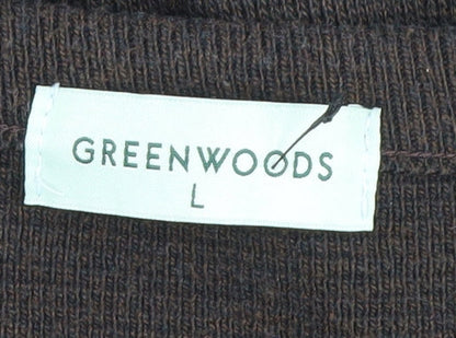 Greenwoods Men's Brown Pullover Jumper, L, V-Neck