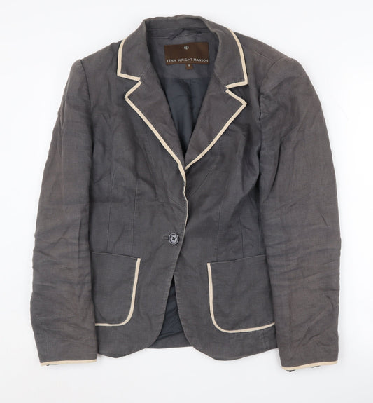Fenn Wright Manson Women's Grey Linen Blazer Size 12