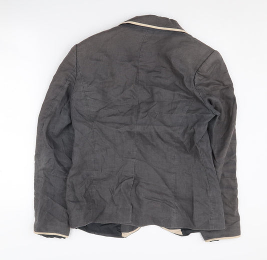 Fenn Wright Manson Women's Grey Linen Blazer Size 12