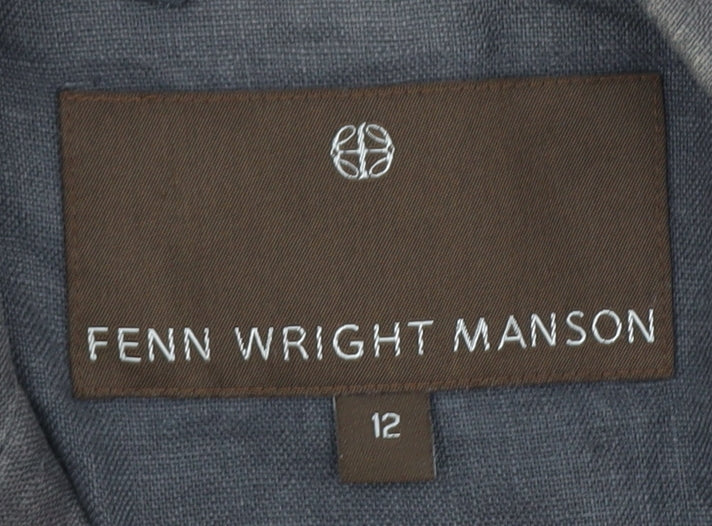 Fenn Wright Manson Women's Grey Linen Blazer Size 12