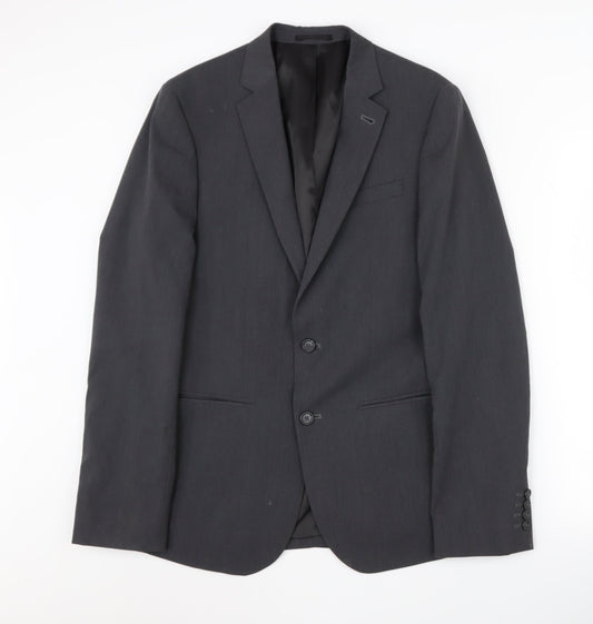 ASOS Men's Grey Slim Fit Blazer 38L Long Jacket