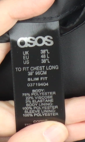 ASOS Men's Grey Slim Fit Blazer 38L Long Jacket