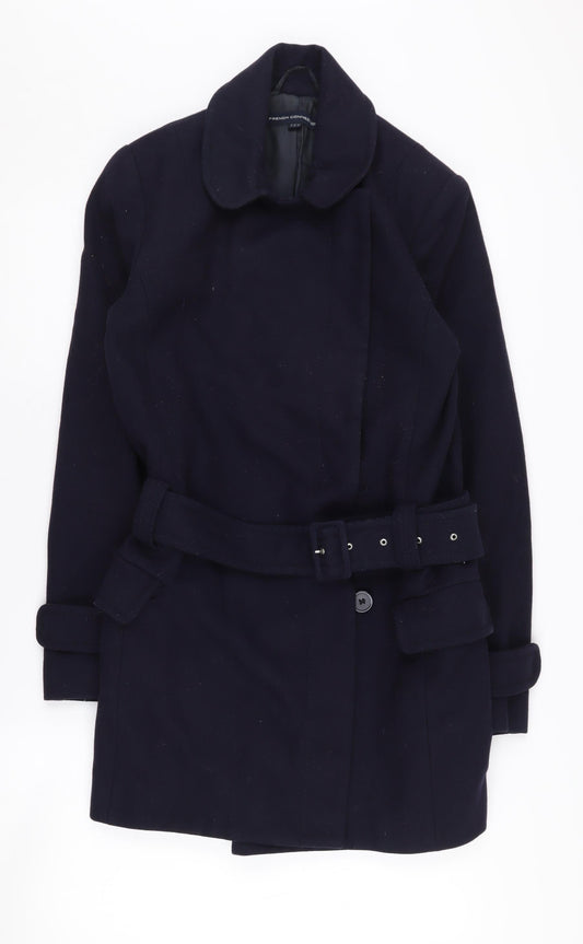 French Connection Women's Black Trench Coat Size 12