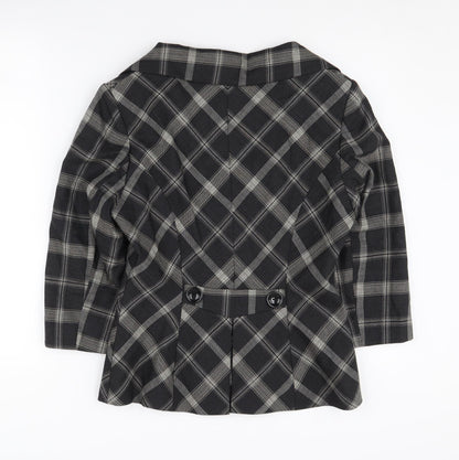 Kaliko Women's Black Plaid Blazer Size 10