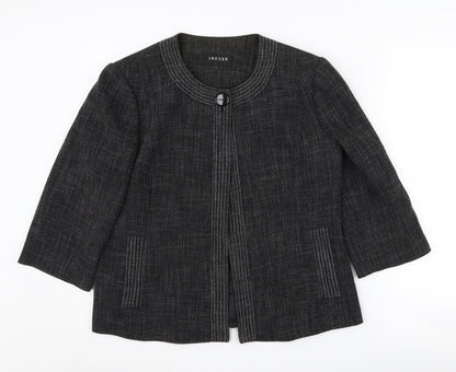 Jaeger Women's Black Blazer - Size 12, Elegant and Sophisticated