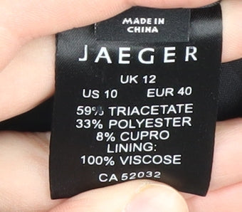 Jaeger Women's Black Blazer - Size 12, Elegant and Sophisticated